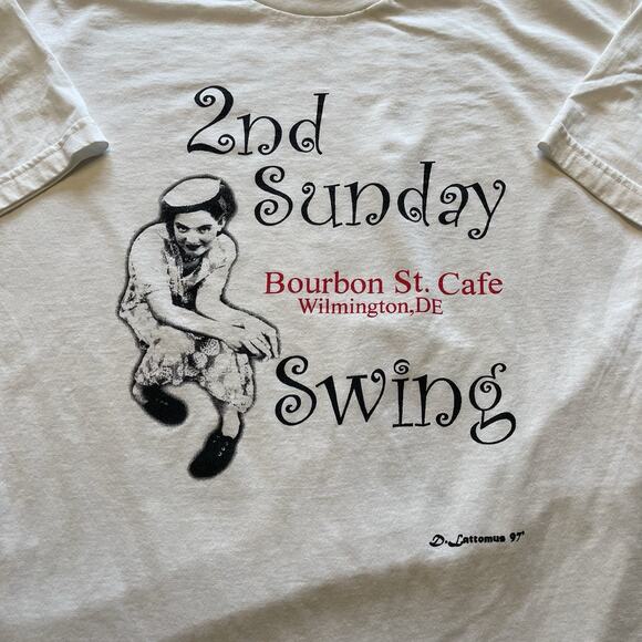 Vtg 90s Bourbon Street Cafe Delaware 2nd Story Swing XL - Picture 3 of 8
